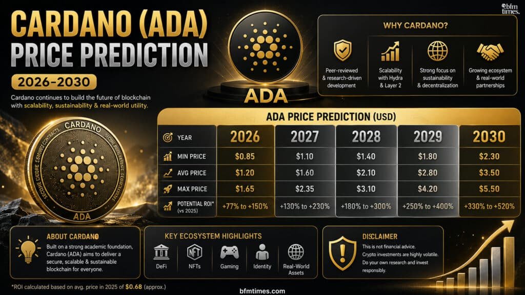 Cardano (ADA) Price Prediction (2026-2030)