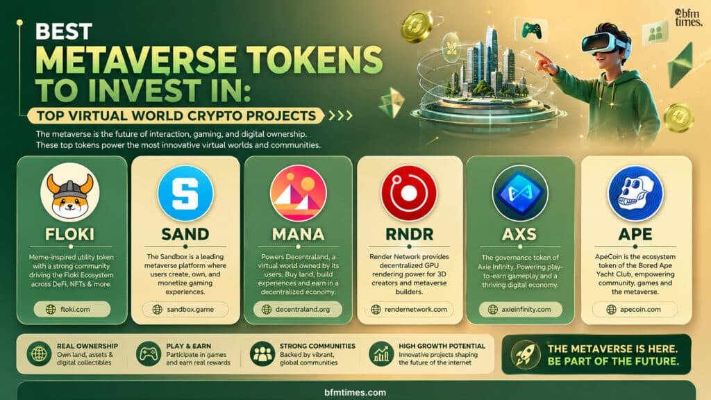 Best Metaverse Tokens to Invest In: Top Virtual World Crypto Projects