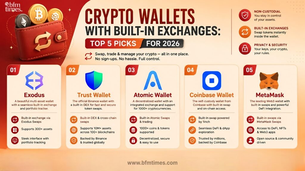Crypto Wallets with Built-In Exchanges: Top 5 Picks for 2026