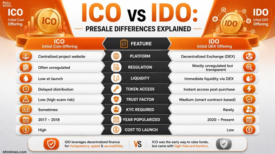 ICO vs IDO: Presale Differences Explained