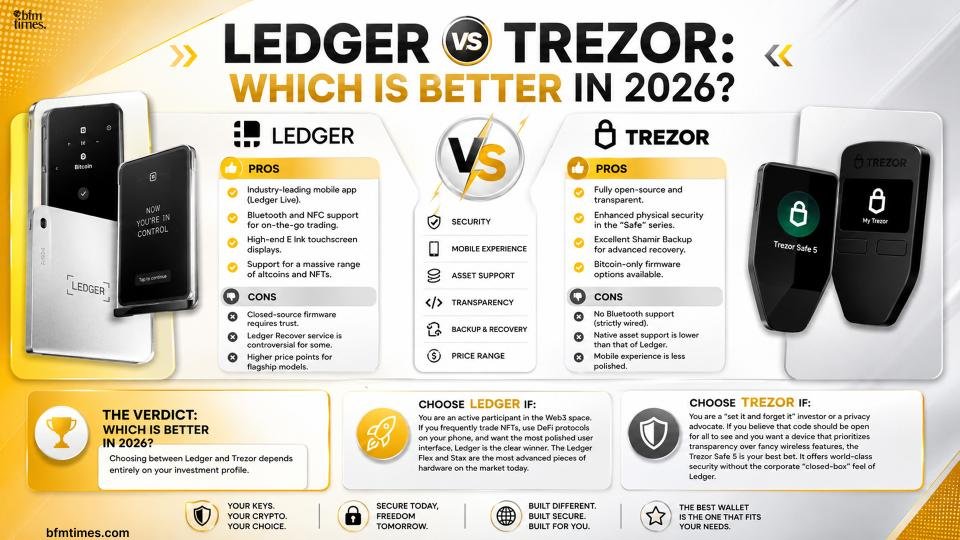 Ledger vs Trezor: Which Is Better in 2026?