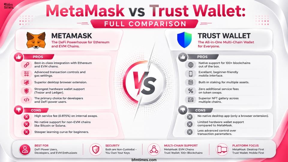 MetaMask vs Trust Wallet: Full Comparison