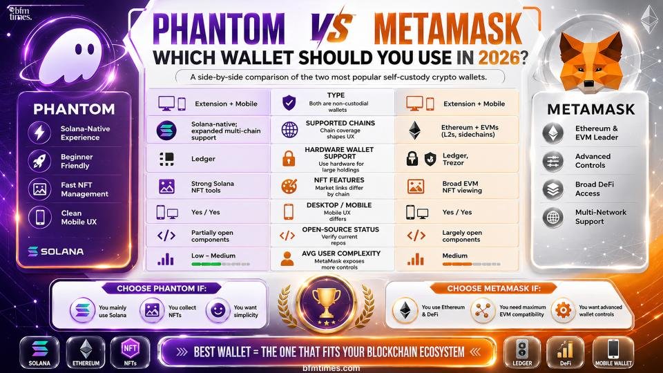 Phantom vs MetaMask: Which Wallet Should You Use in 2026?
