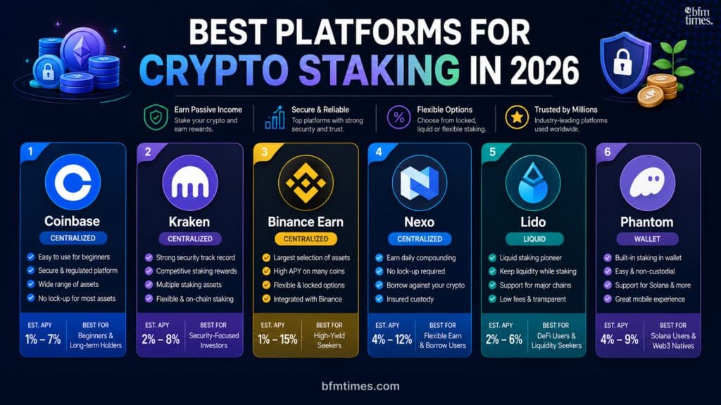 Best Platforms for Crypto Staking in 2026: Top Places to Earn Crypto Rewards