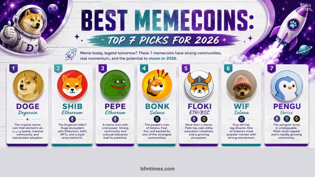 Best Memecoins: Top 7 Picks for 2026