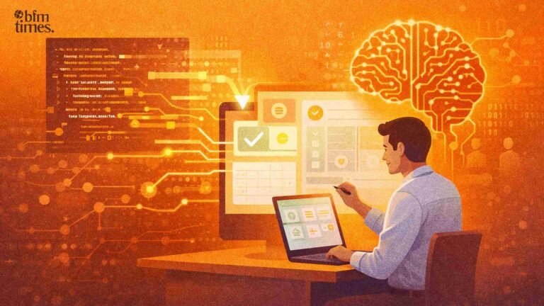 AI News Today concept showing AI-generated coding replacing traditional programmers with non-tech professionals