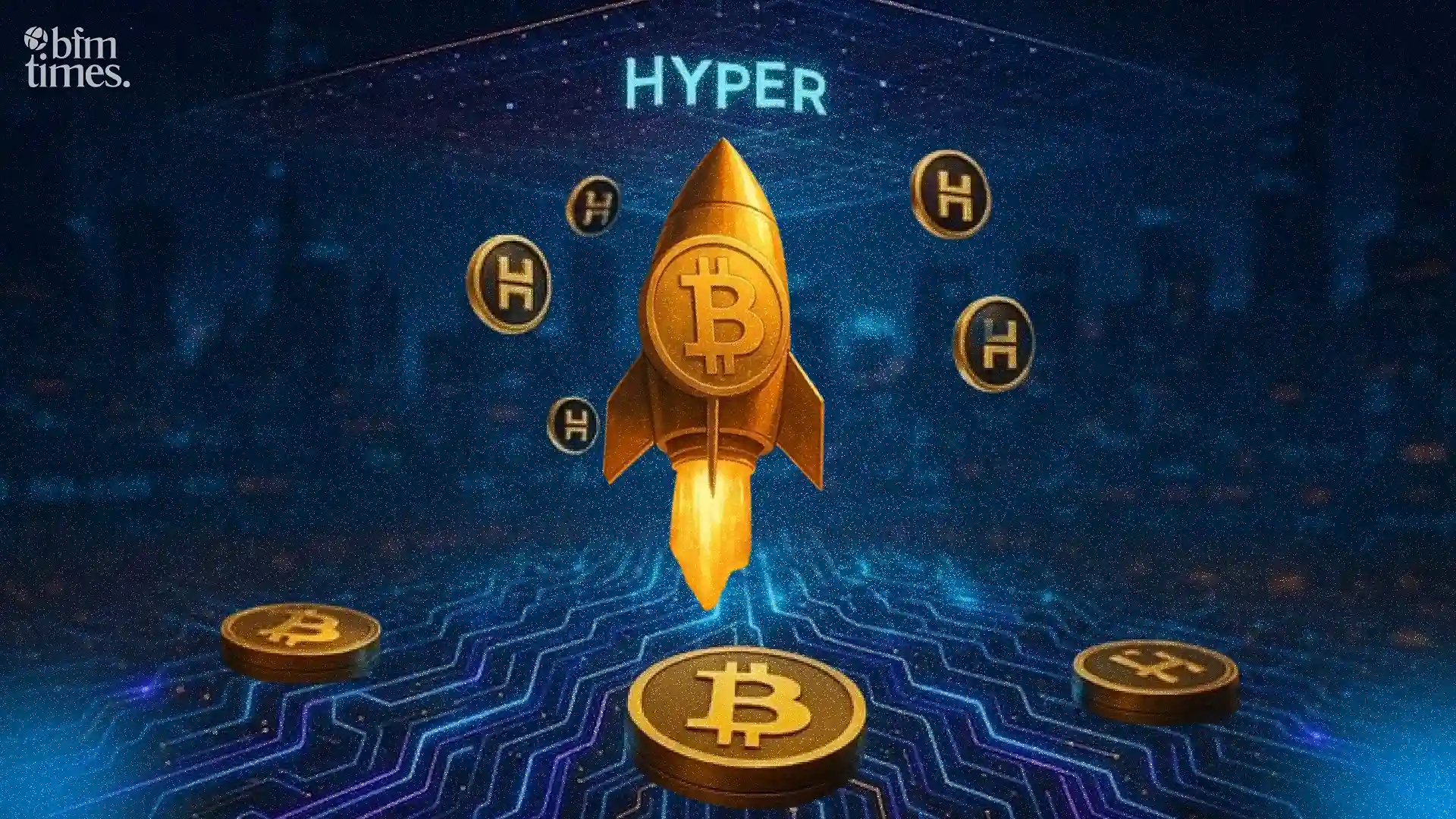 Bitcoin Hyper Layer-2 rocket symbolizing $HYPER growth and Bitcoin DeFi expansion in 2026