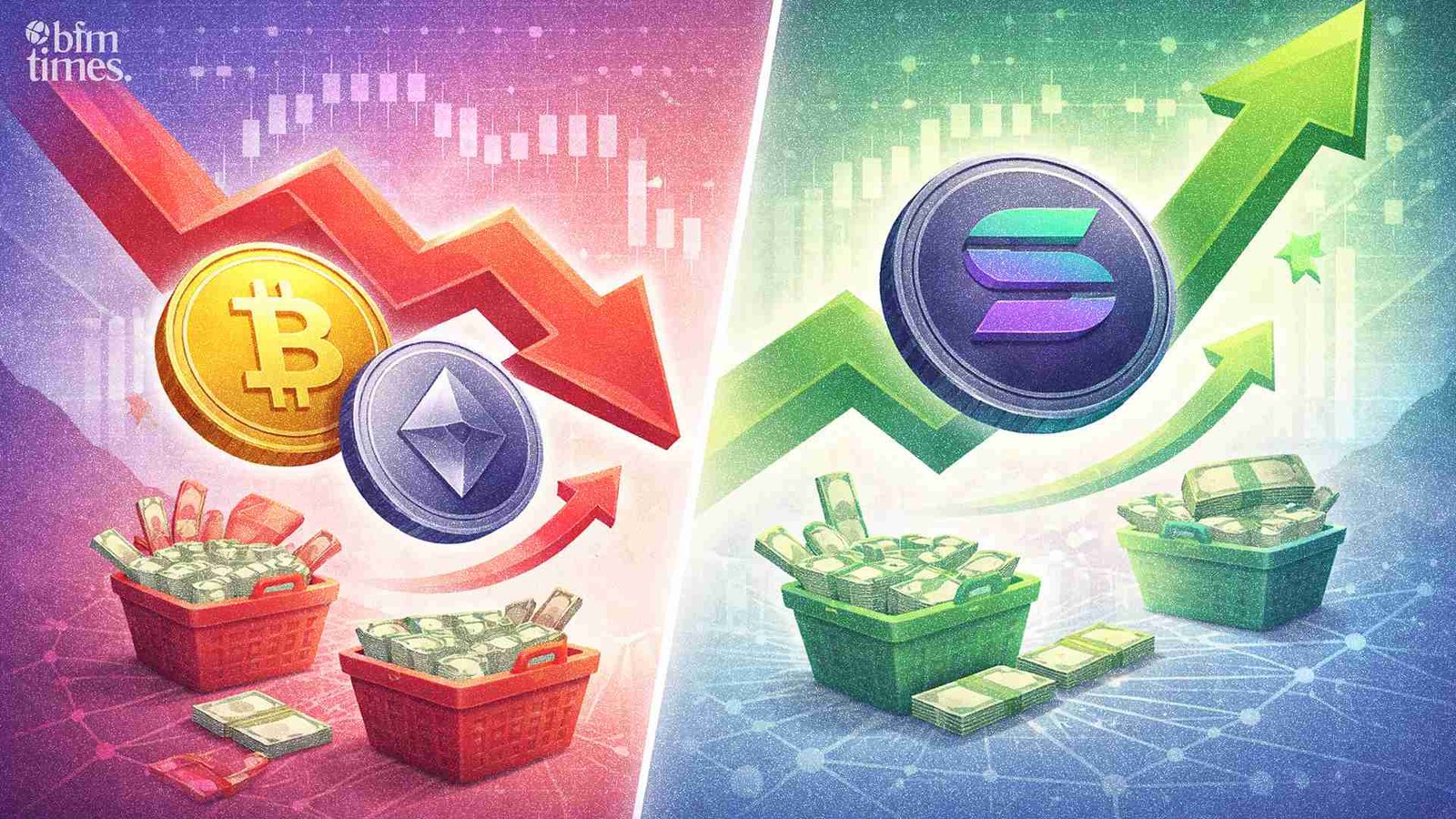 Bitcoin and Ethereum ETF Flows Show a Net Outflow, Solana Sees Net Inflow