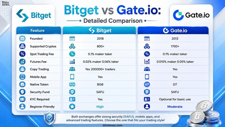 Bitget vs Gate.io: Detailed Comparison