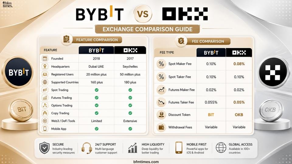 Bybit vs OKX: Exchange Comparison Guide