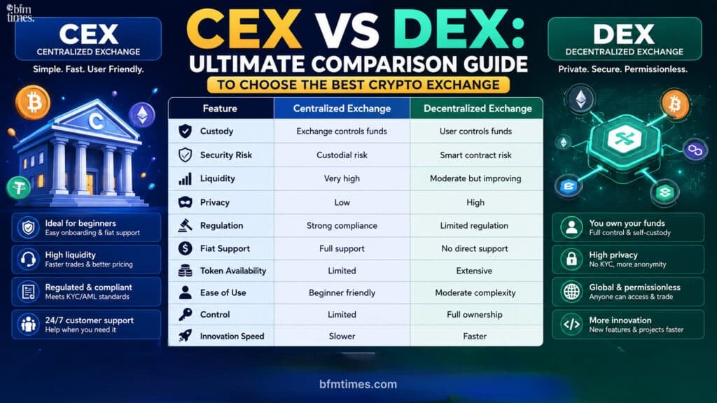 CEX vs DEX: Ultimate Comparison Guide to Choose the Best Crypto Exchange