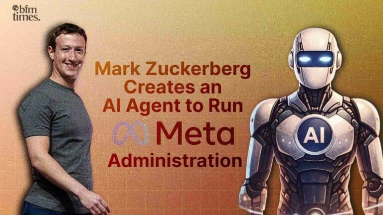Meta CEO AI Agent concept showing Mark Zuckerberg alongside an AI robot representing automated corporate leadership at Meta Platforms