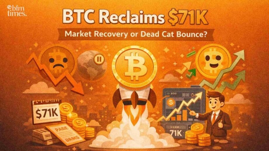 BTC Market Recovery as Bitcoin reclaims $71K amid geopolitical pause raising dead cat bounce debate