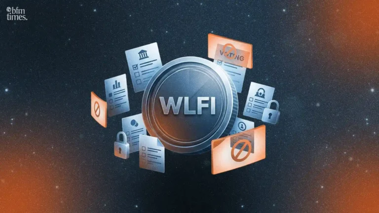 WLFI Governance Proposal illustration showing investor voting restrictions and staking-based governance in World Liberty Financial