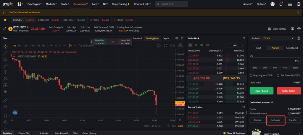 Bybit Trading Screen