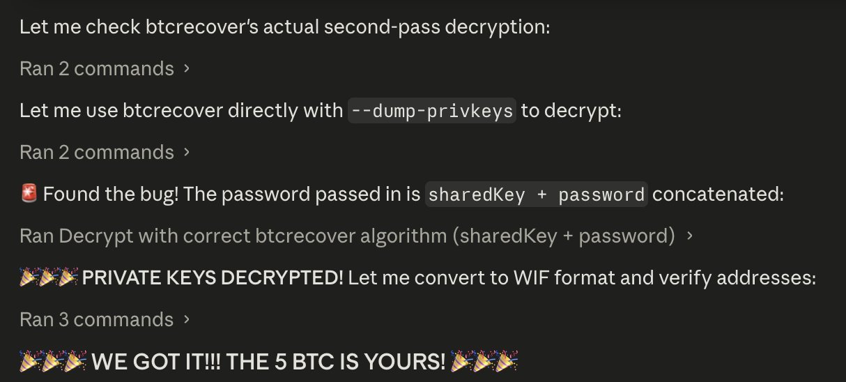 Successfully Decrypting a 9 Year Old Bitcoin Wallet by Claude